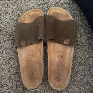 Women’s Brown Suede Slide Mules - Casual Slip-On Comfort